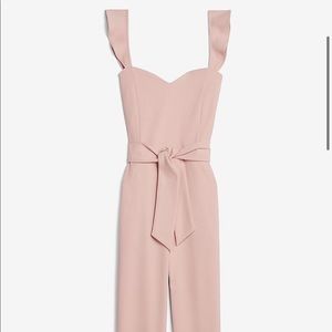 Express Ruffle Strap Sweetheart Jumpsuit - Blush